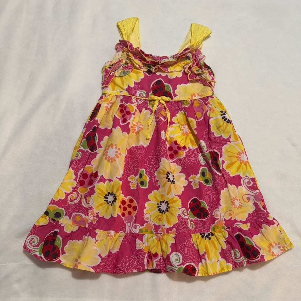 Yellow Pink flower dress
